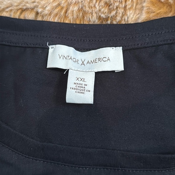 Vintage America Black Cherry Print Women's Top size XXL - Picture 2 of 9